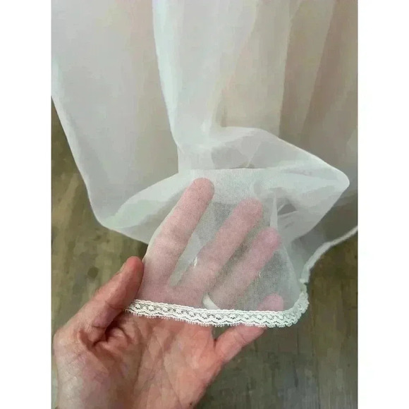 Vtg Val Mode Floor Length Rose Nightgown Pink Chiffon Slip Dress Sleeveless S - Picture 12 of 15